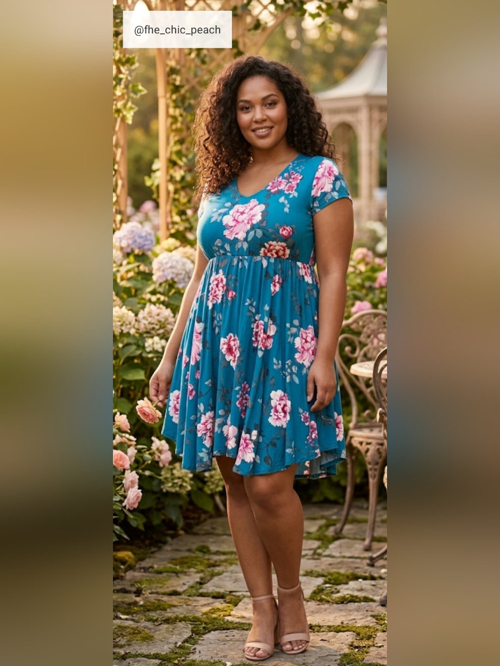 💙Torrid Size 1 Floral Teal Babydoll Empire Waist Dress - NWOT (Like New)💙